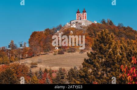 Kalvarienberg nach Restaurierung in Banska Stiavnica - Slowakei Stockfoto