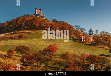 Kalvarienberg nach Restaurierung in Banska Stiavnica - Slowakei Stockfoto