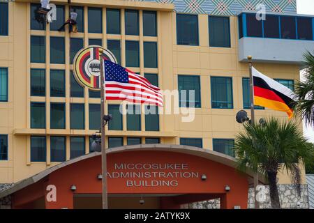 Miccosukee, FL -28 JAN 2020 - Ansicht des Miccosukee Tribe of Indians of Florida, einem föderal anerkannten indianischen Stamm im US-Bundesstaat Flo Stockfoto