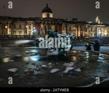 London, England, Großbritannien - 2. März 2018: Bestie aus dem kalten Osten auf dem Londoner Trafalgar Square. Stockfoto