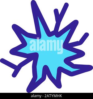 Vektorsymbol für Rissbildung. Isolierte Darstellung des Kontursymbols Stock Vektor