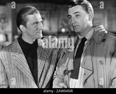 Studio Publicity still: „Out of the Past“ Kirk Douglas, Robert Mitchum 1947 RKO Stockfoto