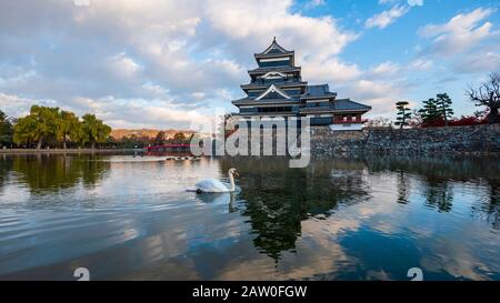 Wunderschöner Herbst von Matsumo Castle, Nagano, Japan Stockfoto