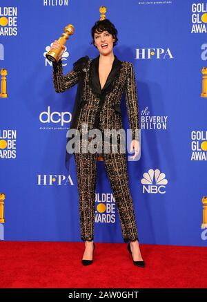 77. Jährliche Golden Globes 2019 - Presseraum im Beverly Hilton in Beverly Hills, Kalifornien. Mit: Phoebe Waller-Bridge Where: Los Angeles, Kalifornien, Vereinigte Staaten When: 06 Jan 2020 Credit: Adriana M. Barraza/WENN Stockfoto