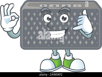 Rufen Sie mich als lustiger kabelloser Lautsprecher an Stock Vektor