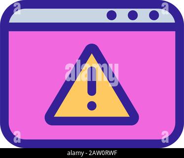 Browser-Warnsymbol-Vektor. Isolierte Darstellung des Kontursymbols Stock Vektor