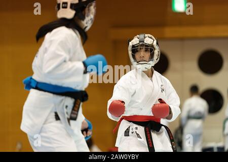 Karate-Spiel Stockfoto