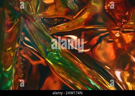 Abstrakter holografischer psychedelischer verschwommener Hintergrund in hellen Farben Stockfoto