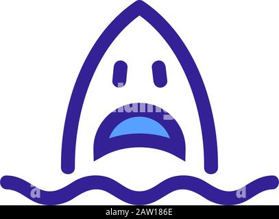 Hai-Ikone-Vektor. Isolierte Darstellung des Kontursymbols Stock Vektor