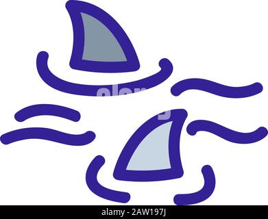 Hai-Ikone-Vektor. Isolierte Darstellung des Kontursymbols Stock Vektor