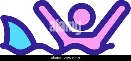 Hai-Ikone-Vektor. Isolierte Darstellung des Kontursymbols Stock Vektor