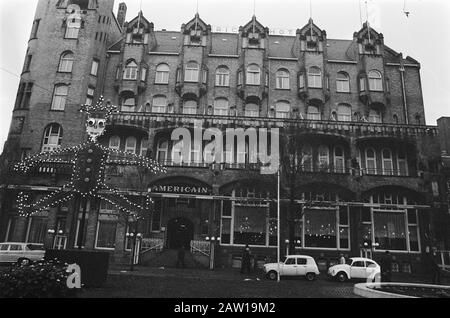 Mission Elsevier. Americain Hotel Amsterdam Exterieur Datum: 17. November 1969 Name der Person: Americain Hotel Amsterdam Institution Name: Elsevier Stockfoto