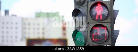 Stadtverkehr Licht Stockfoto