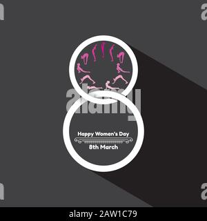 Abbildung für den Tag der internationalen Frauen - 8. März Stock Vektor