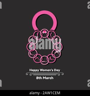 Abbildung für den Tag der internationalen Frauen - 8. März Stock Vektor