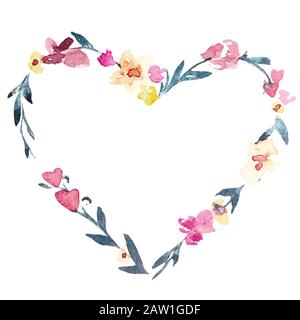 Aquarell Herzen nahtloses Muster. Abbildung mit Aquarell Stockfoto