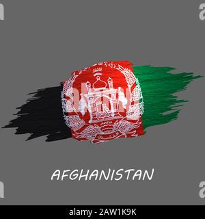 Grunge gestylte Flagge Afghanistans. Hintergrund des Pinselstrichs Stock Vektor