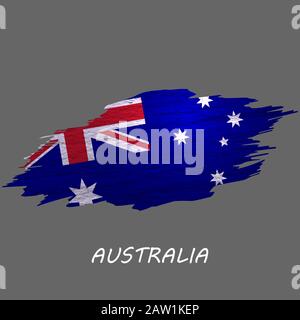Grunge stylte Flagge Australiens. Hintergrund des Pinselstrichs Stock Vektor