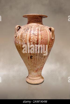 Minoisch dekorierte Pithos Rührbecher, Zafer Papoura 1400-1250 v. Chr.; Archäologisches Museum Heraklion. Stockfoto