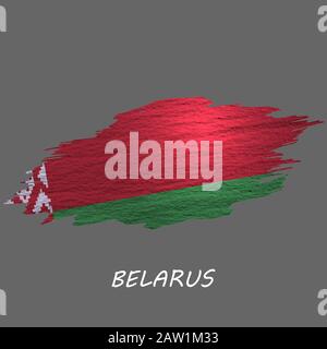 Grunge-gestylte Flagge Weißrusslands. Hintergrund des Pinselstrichs Stock Vektor