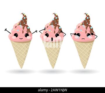 Eiscreme Set. Vektorgrafiken. Stock Vektor