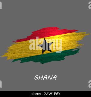 Grunge stylte Flagge Ghanas. Hintergrund des Pinselstrichs Stock Vektor