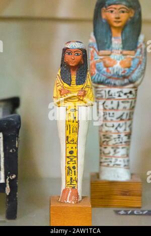 Ägypten, Kairo, Ägyptisches Museum, aus dem Grab von Sennedjem, Deir el Medina: Ushebti von Ramesu, vielleicht ein Sohn von Sennedjem. Stockfoto