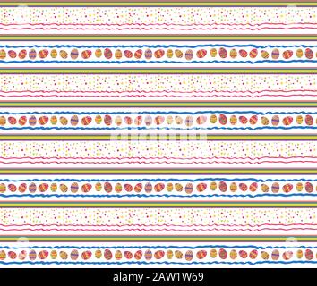 Ostereier in einem lustigen Muster Stock Vektor