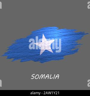 Grunge stylte Flagge Somalias. Hintergrund des Pinselstrichs Stock Vektor