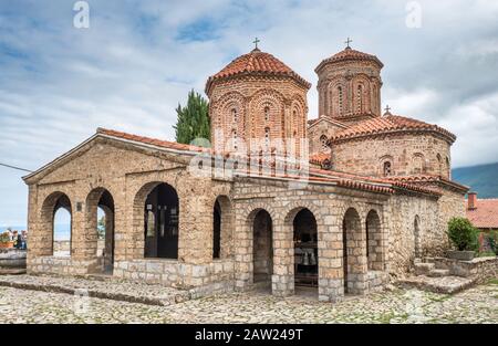 Kirche am Kloster St Naum, Mazedonisch-orthodoxe Kirche, am Ohridsee, südlich von Ohrid, Nord-Mazedonien Stockfoto