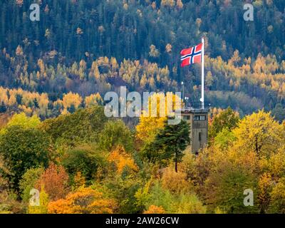 Herbst auf Oslofjord, Norwegen, Akershus, Oslofjord Stockfoto