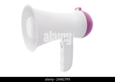 Megaphon auf weißem Hintergrund Stockfoto