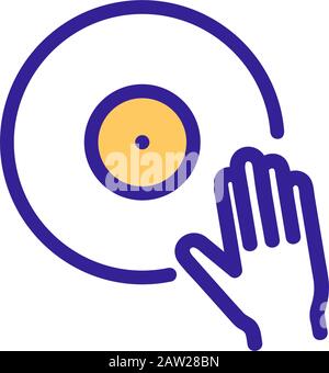 DJ-Vinyl - Symbolvektor. Isolierte Darstellung des Kontursymbols Stock Vektor