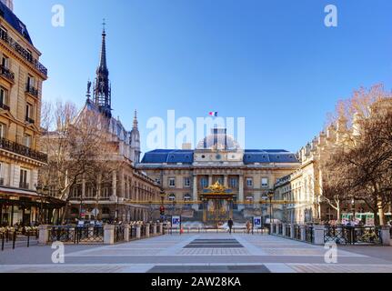 Das Palais de Justice (Justizpalast), Paris. Stockfoto