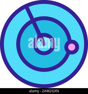 Symbolvektor des Armee-Radars. Isolierte Darstellung des Kontursymbols Stock Vektor