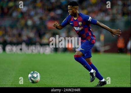 Barcelona, SPANIEN - 24. SEPTEMBER: Ansu Fati vom FC Barcelona beim Spiel der La Liga zwischen dem FC Barcelona und dem Villarreal CF im Camp Nou am 24. September 20 Stockfoto