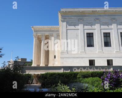 Seitenansicht des Obersten Gerichtshofs in Washington Dc. Stockfoto