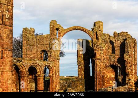 Lindisfarne Priory Stockfoto