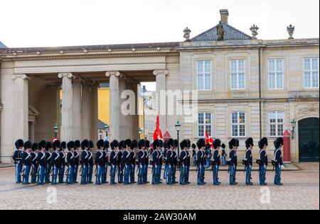 Musikkapelle Der Kaisergarde, Schloss Amalienborg, Kopenhagen, Dänemark Stockfoto