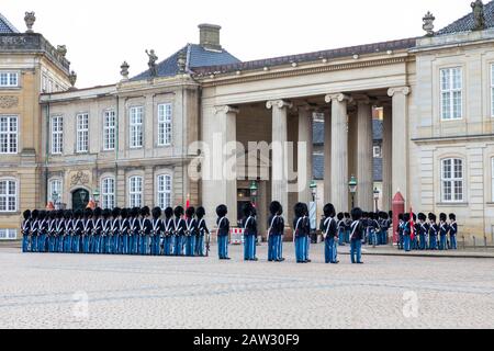 Musikkapelle Der Kaisergarde, Schloss Amalienborg, Kopenhagen, Dänemark Stockfoto