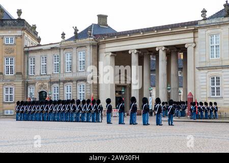 Musikkapelle Der Kaisergarde, Schloss Amalienborg, Kopenhagen, Dänemark Stockfoto