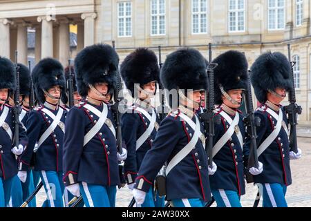 Musikkapelle Der Kaisergarde, Schloss Amalienborg, Kopenhagen, Dänemark Stockfoto
