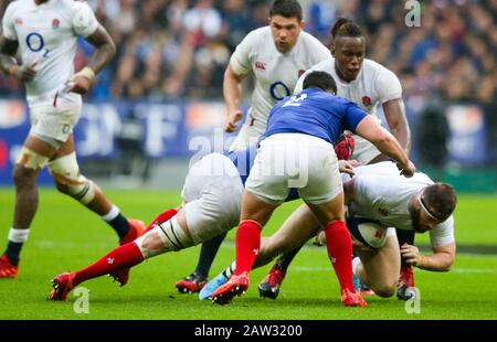 Joe Marler aus England mit Maro Itoje aus England - Julien Marchand aus Frankreich (2) Frankreich gegen England, Guinness 6 Nations Rugby Union, Stade de France, Stockfoto