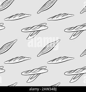 Bastone - nahtlose Graustufenzeichnung mit Muster. Geeignet für Tapeten oder Dekorationen in beliebiger Größe. Handgezeichnete Vektorgrafiken Stock Vektor