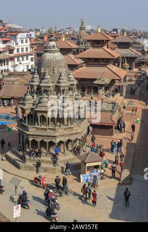 Patan, Nepal - 24. Januar 2020: Tempel des Durban-Platzes in Patan bei Kathmandu in Nepal Stockfoto