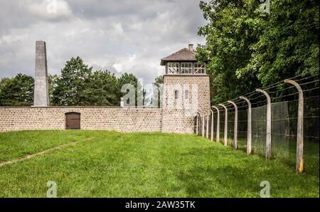 Mauthausen, Österreich; 16. August 2019: Konzentrationslager Mauthausen, in dem Tausende von jüdischen Häftlingen und politische Gegner inhaftiert waren Stockfoto