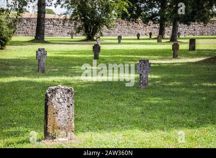 Mauthausen, Österreich; 16. August 2019: Konzentrationslager Mauthausen, in dem Tausende von jüdischen Häftlingen und politische Gegner inhaftiert waren Stockfoto