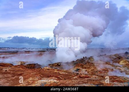 Gunnuhver Geothermie Bereich in reykjanes Halbinsel Island. Stockfoto