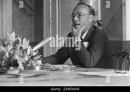 Prinz Bernhard hielt Pressekonferenz in Soestdijk, Material Dutch Civilization an der Harvard University Datum: 30. Mai 1967 Ort: Soestdijk Utrechter Schlüsselwörter: Pressekonferenzen, Princes Person Name: Bernhard, Prince Stockfoto