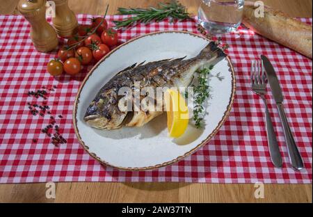 Fried dorada Stockfoto